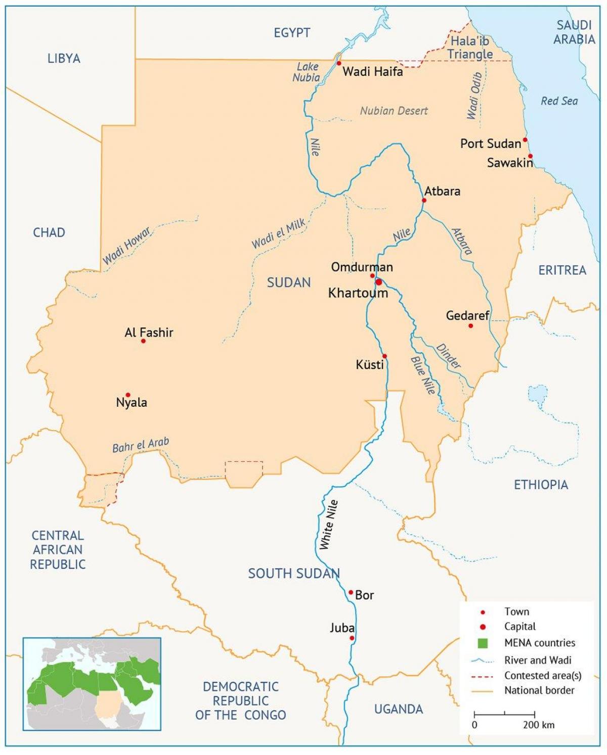 Karta rijeke Sudana 
