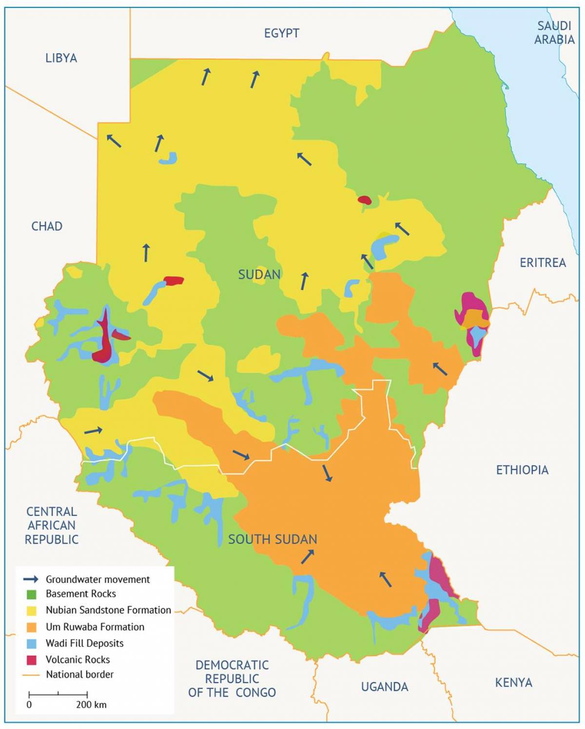 Karta bazena Sudan 